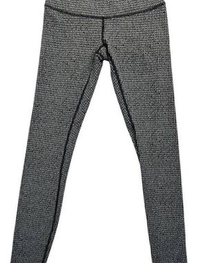 Lululemon Wunder Under High-Rise Leggings Black/White Herringbone Women's Size 6